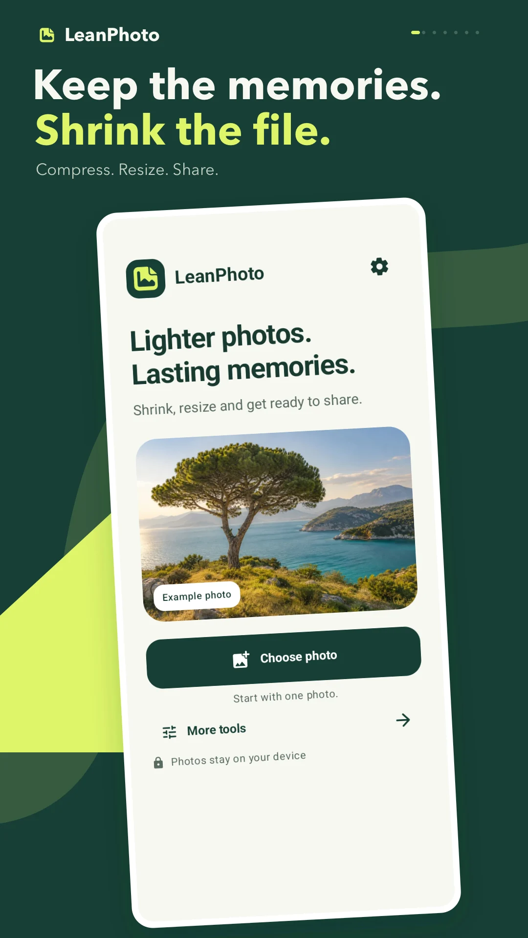 LeanPhoto — Make your photos lighter