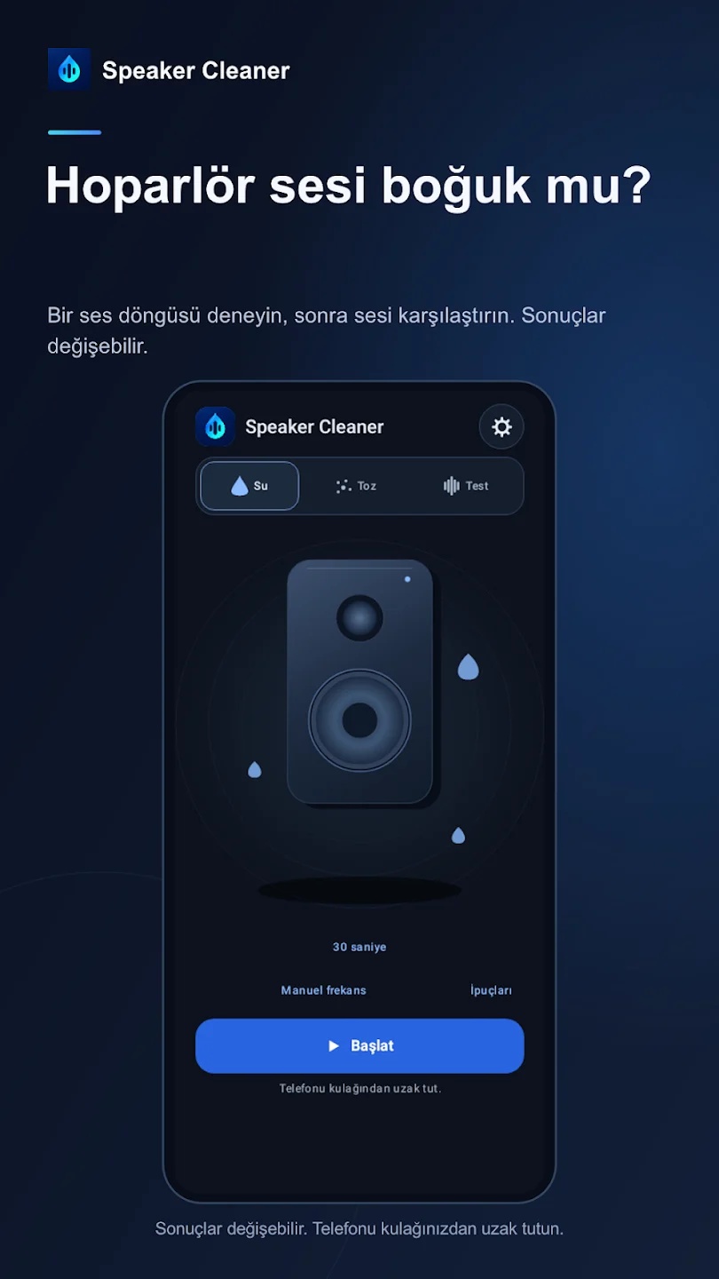 Speaker Cleaner — Hoparlör sesi boğuk mu?